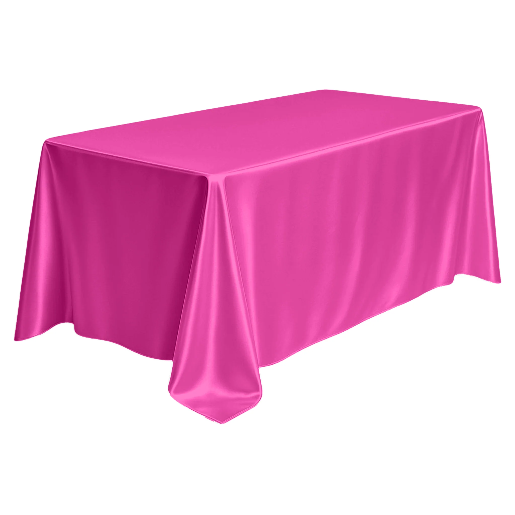 Premium Satin (Wrinkle-Resistant) 90"x156" Rectangular Tablecloth - Fuchsia