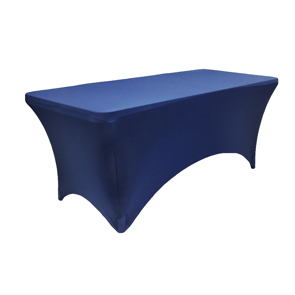 Rectangular 6 FT Spandex Table Cover - Navy Blue