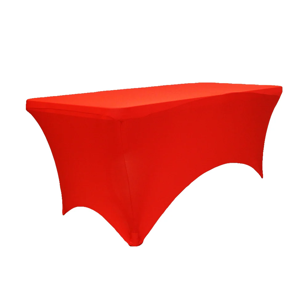 Rectangular 6 FT Spandex Table Cover - Red - Image 2