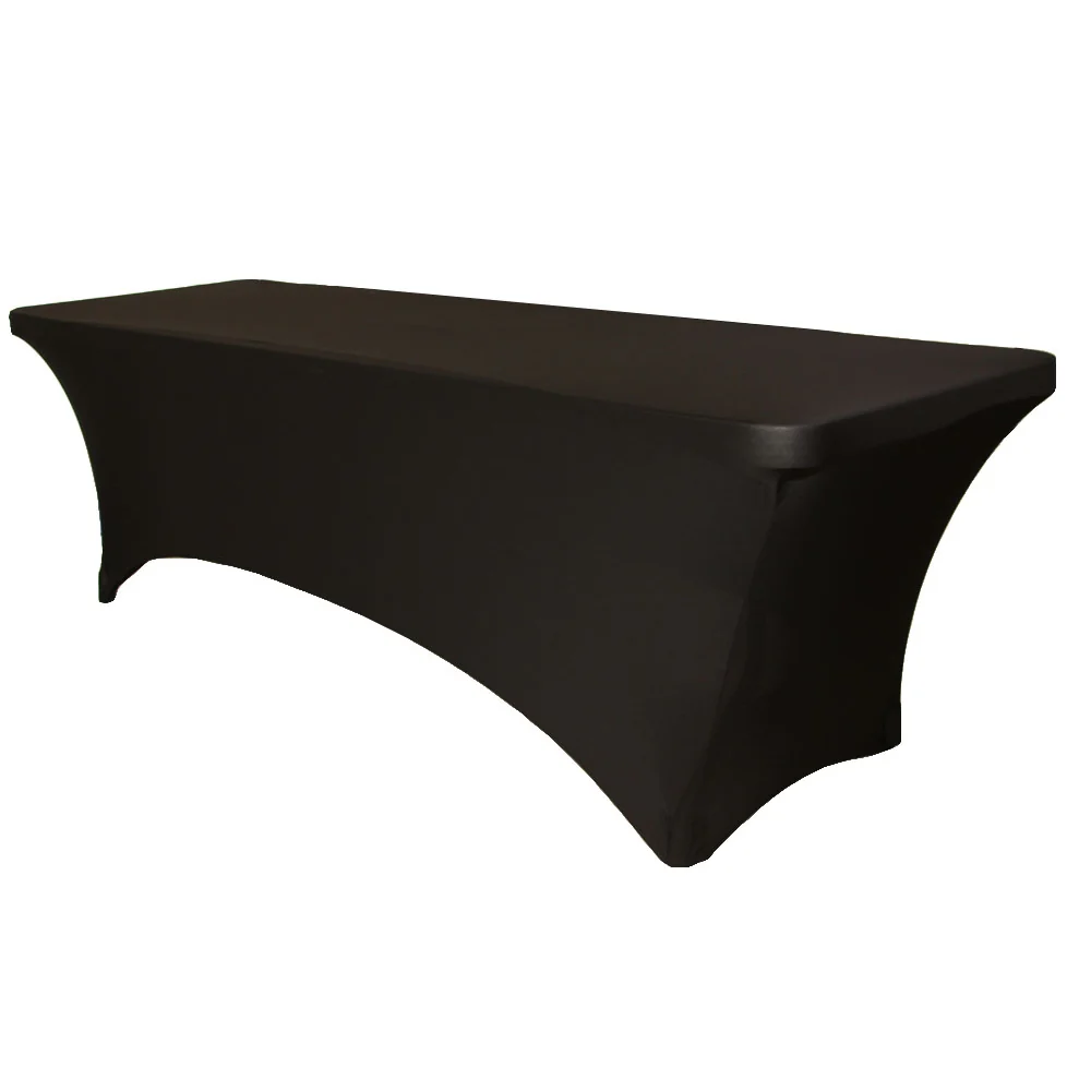 Rectangular 8 FT Spandex Table Cover - Black - Image 4