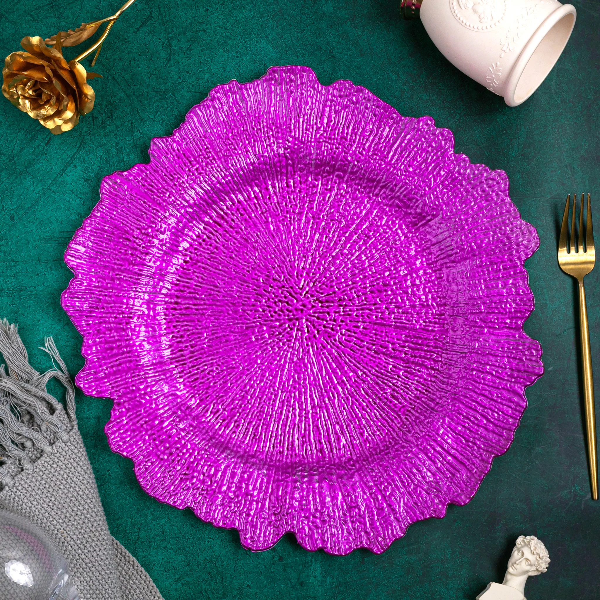 Reef Acrylic Charger Plate - Fuchsia - Image 2