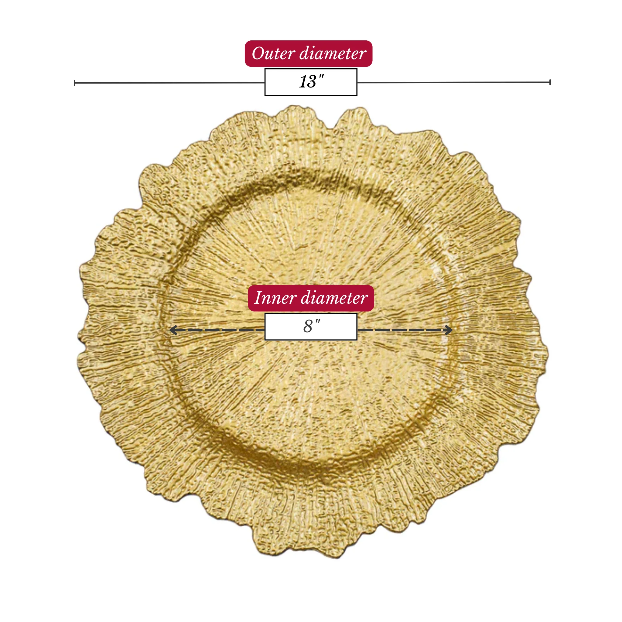 Reef Acrylic Charger Plate - Gold - Image 4