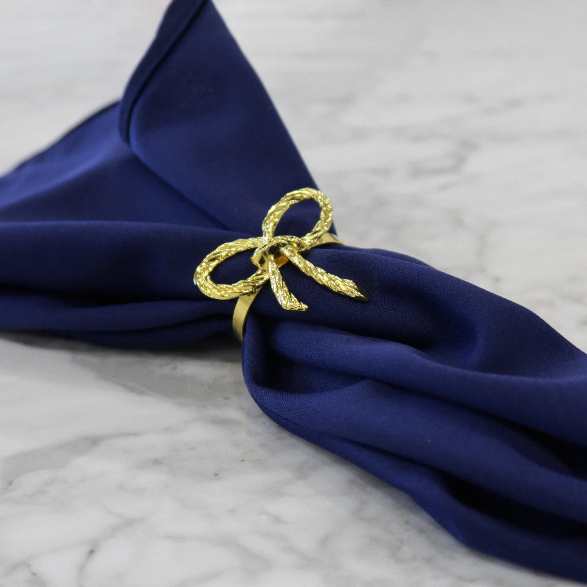 10 pc/pk Gold Rope Bow Tie Napkin Ring - Image 3