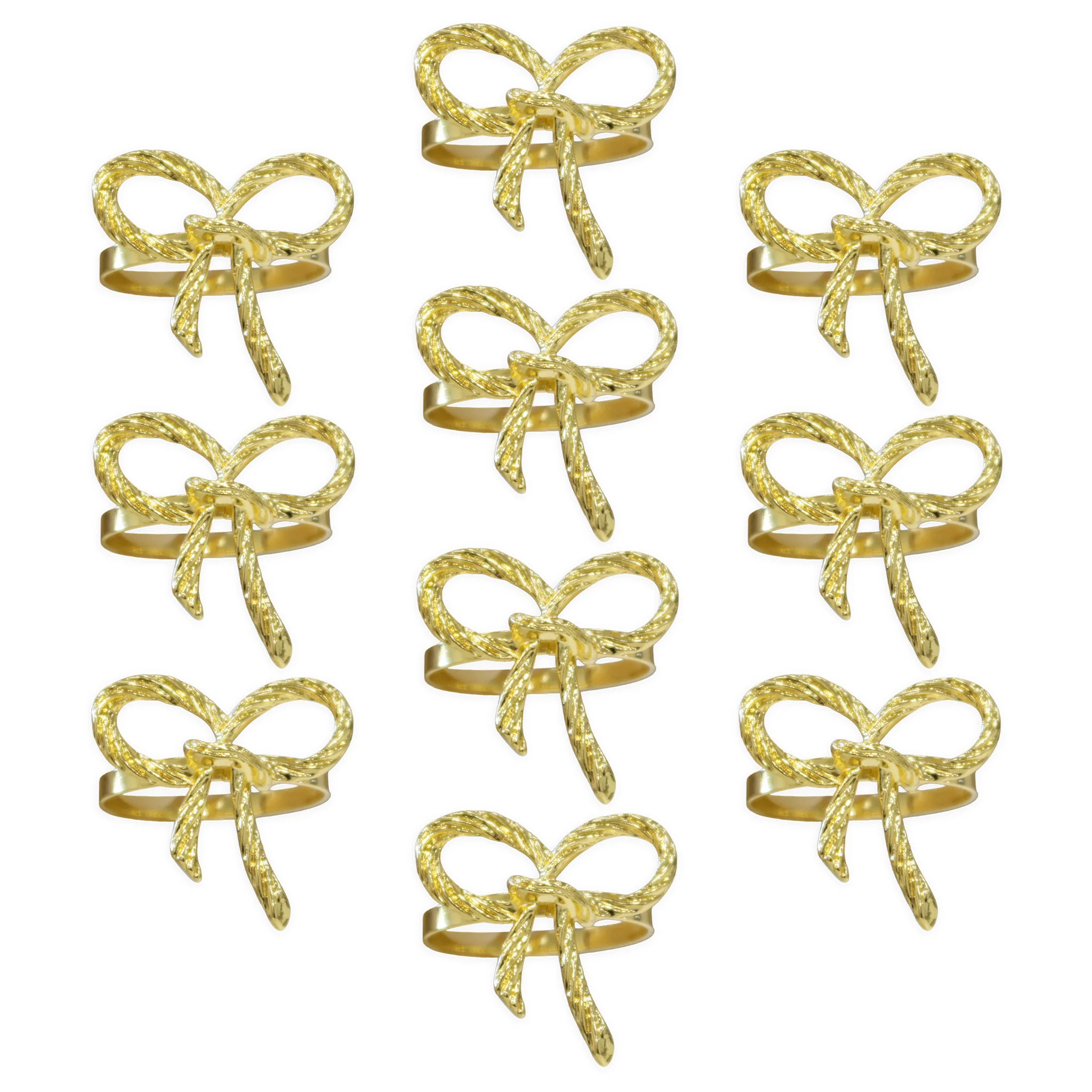 10 pc/pk Gold Rope Bow Tie Napkin Ring - Image 4