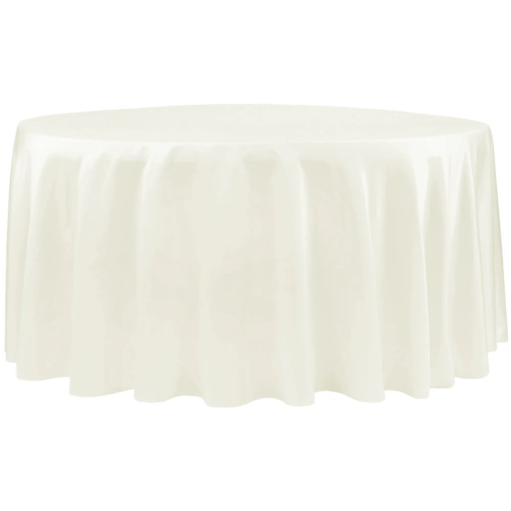 Round 108" Lamour Satin Tablecloth - Ivory