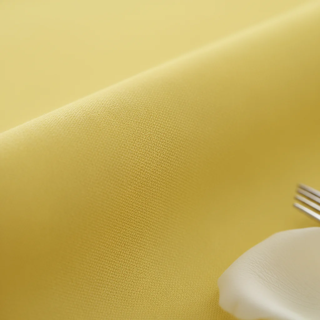 Round Premium Polyester 132" Tablecloth - Canary Yellow - Image 4