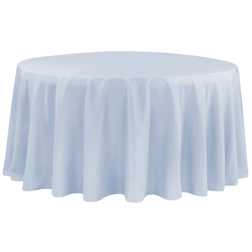 Round Premium Polyester 132" Tablecloth - Dusty Blue