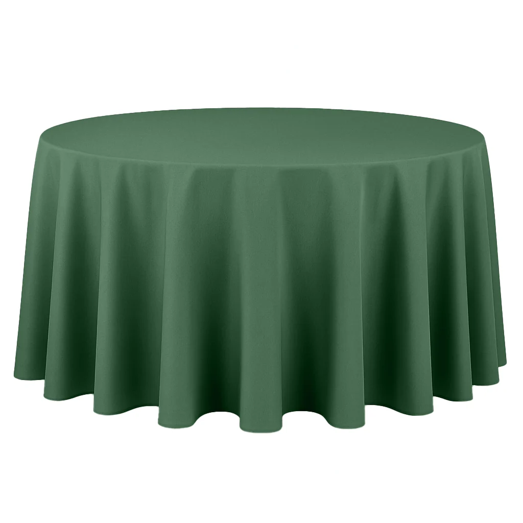 Round Polyester 132" Tablecloth - Forest Green