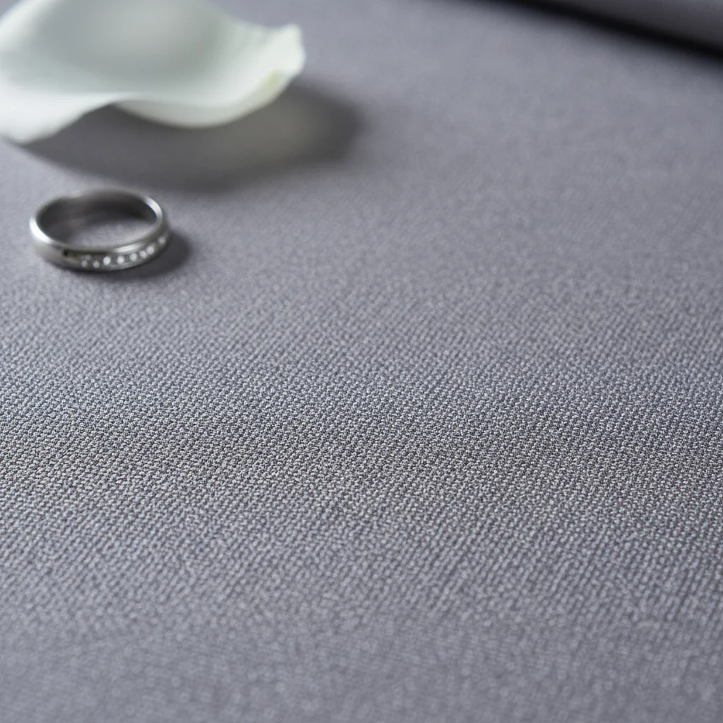Round Premium Polyester 132" Tablecloth - Pewter - Image 4