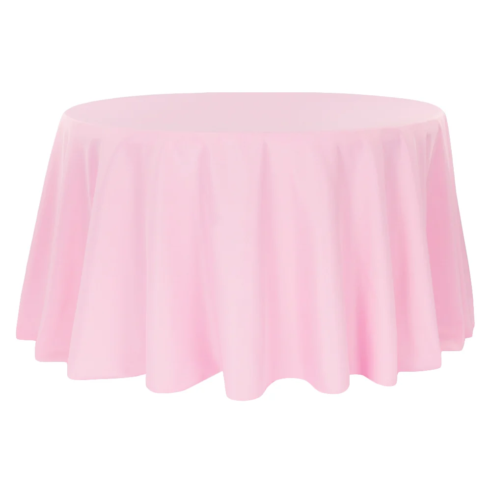 Round Premium Polyester 132" Tablecloth - Pink
