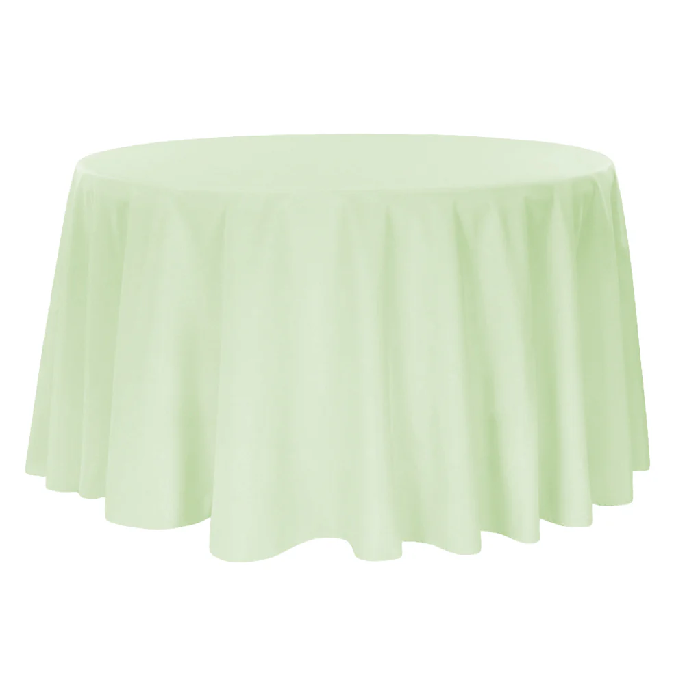 Round Premium Polyester 132" Tablecloth - Sage Green
