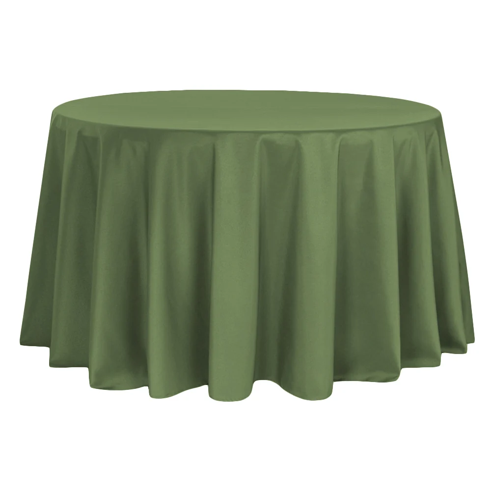 Round Premium Polyester 132" Tablecloth - Willow Green