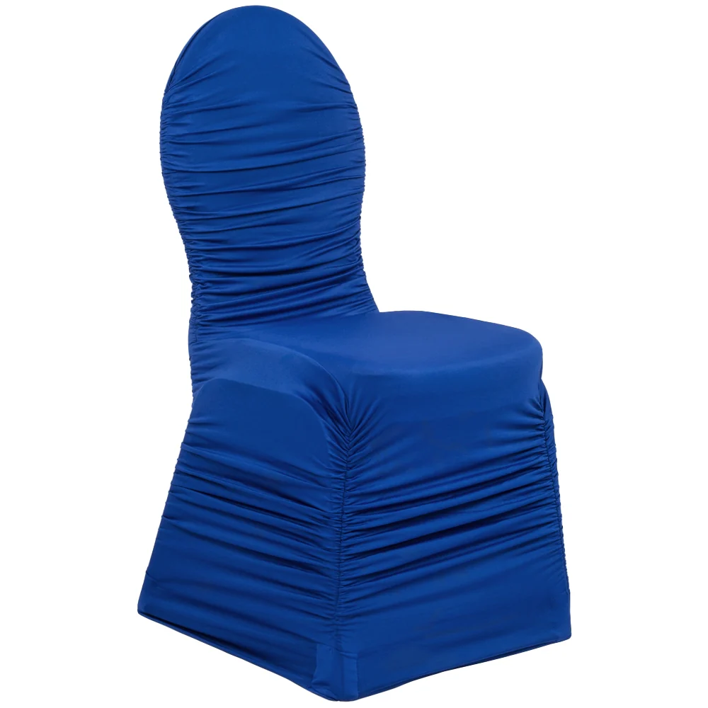 Ruched Fashion Spandex Banquet Chair Cover - Royal Blue