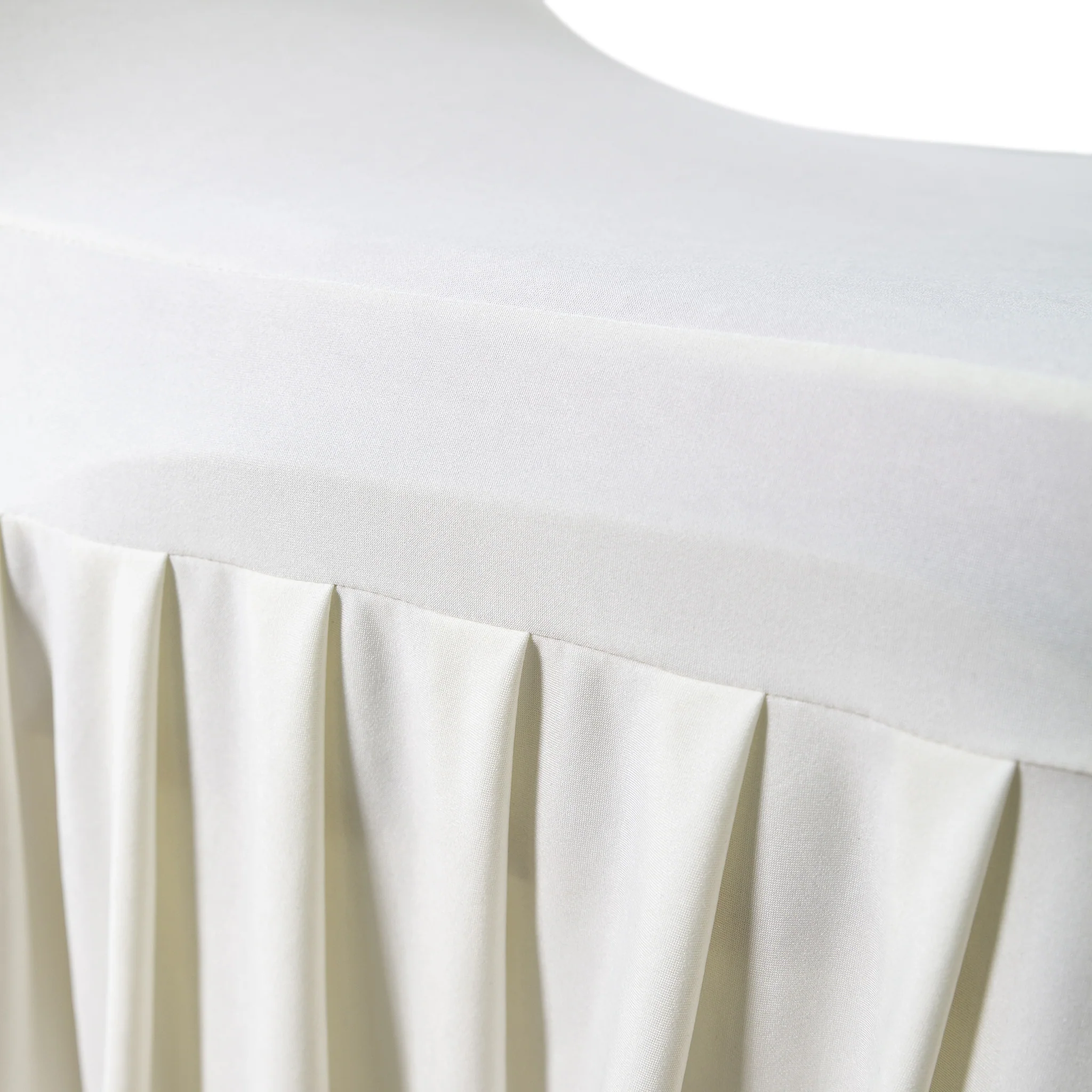 Ruffled Pleated Bottom Spandex Banquet Chair Cover - Ivory - Image 9