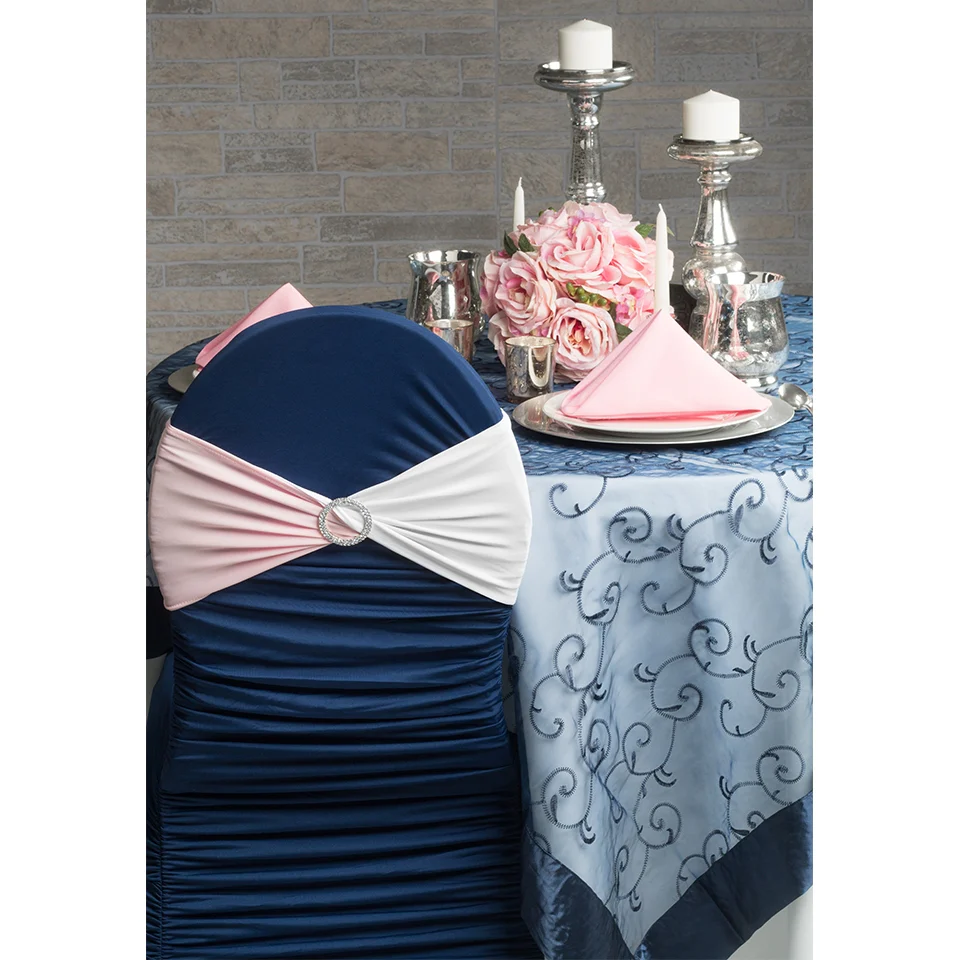Ruffled Spandex Chair Band - Pink - Image 2