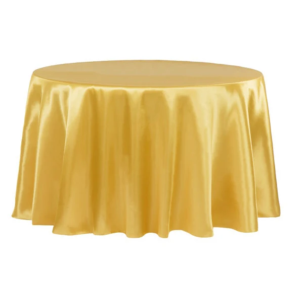 Satin 108" Round Tablecloth - Bright Gold