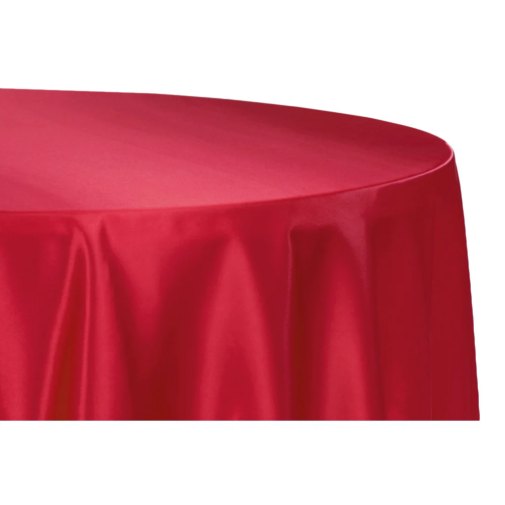 Satin 120" Round Tablecloth - Apple Red - Image 2