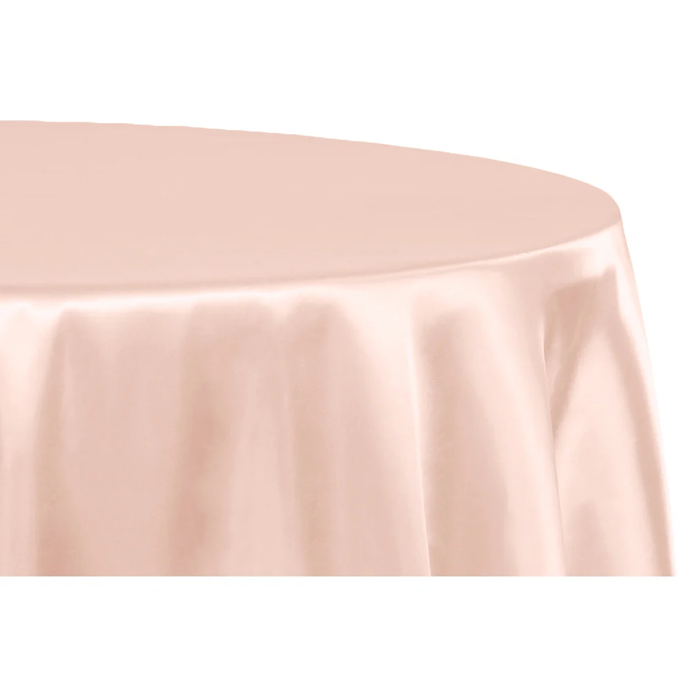 Satin 120" Round Tablecloth - Blush/Rose Gold - Image 2