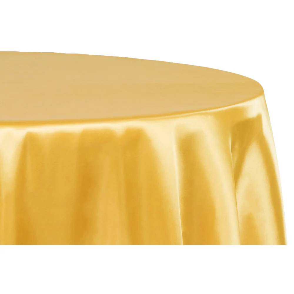 Satin 120" Round Tablecloth - Bright Gold - Image 2