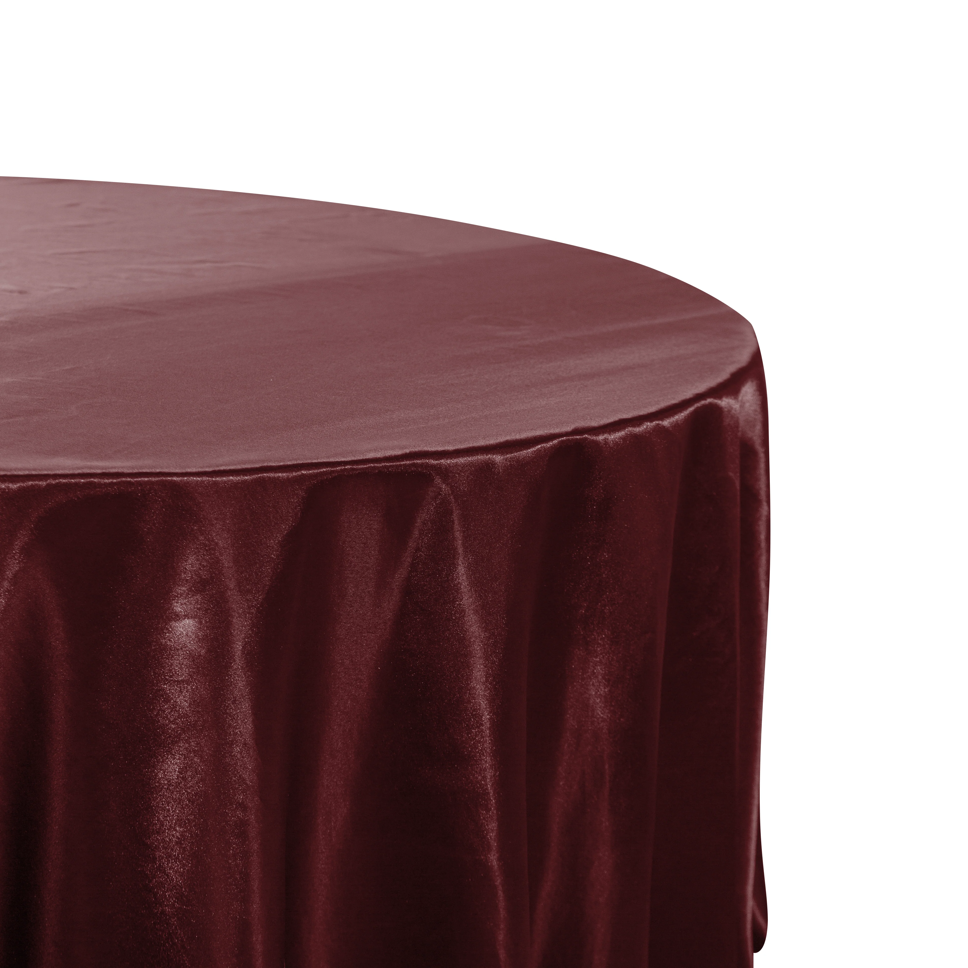 Satin 120" Round Tablecloth - Cabernet - Image 2