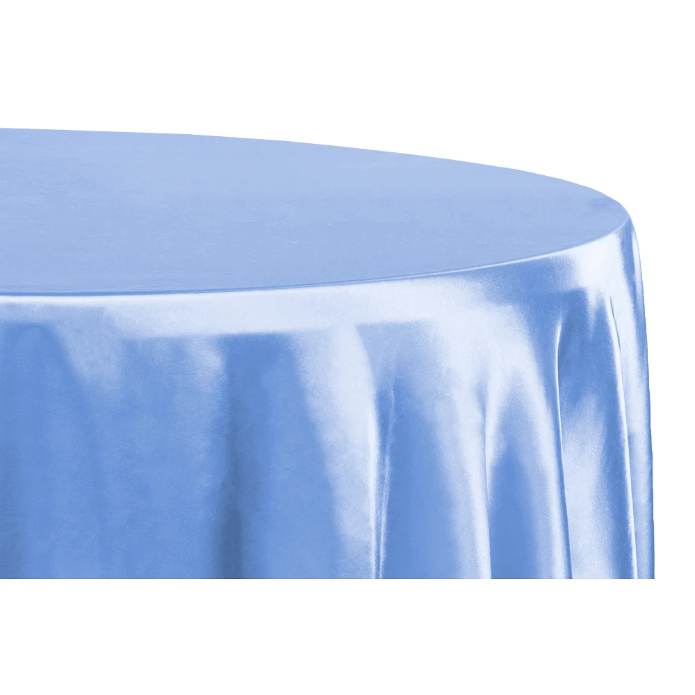Satin 120" Round Tablecloth - Cornflower/Serenity - Image 2