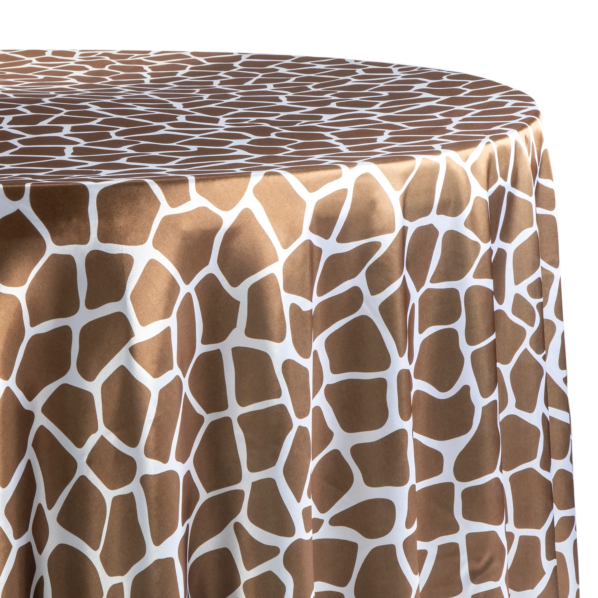 Giraffe Animal Print Satin 120" Round Tablecloth - Image 2