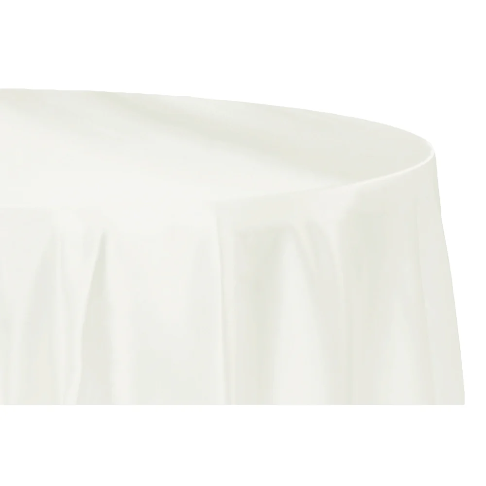 Satin 120" Round Tablecloth - Ivory - Image 2