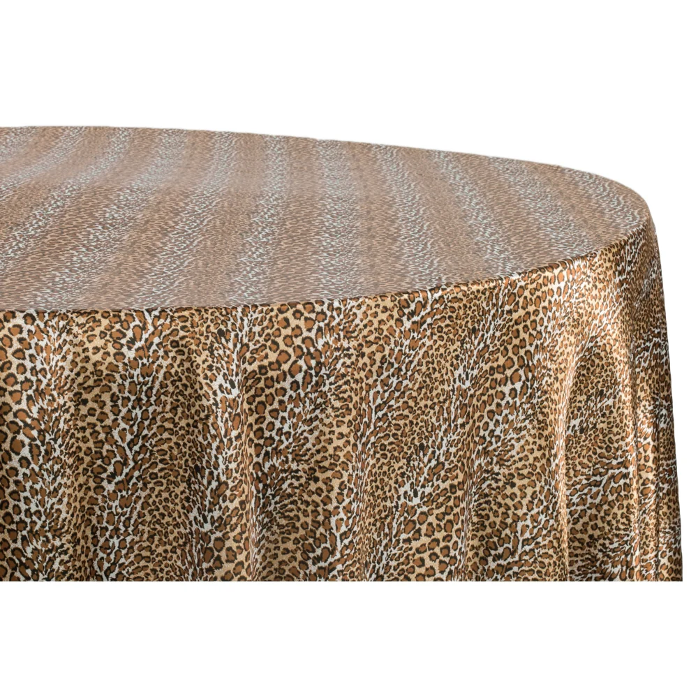 Satin 120" Round Tablecloth - Leopard Design - Image 2