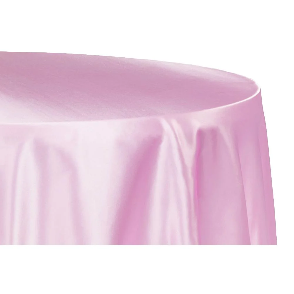 Satin 120" Round Tablecloth - Medium Pink - Image 4