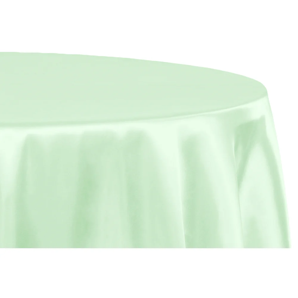 Satin 120" Round Tablecloth - Mint Green - Image 2