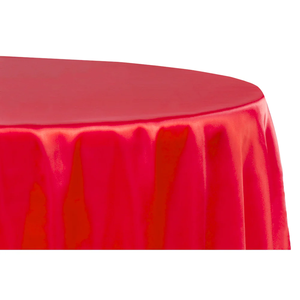 Satin 120" Round Tablecloth - Red - Image 2