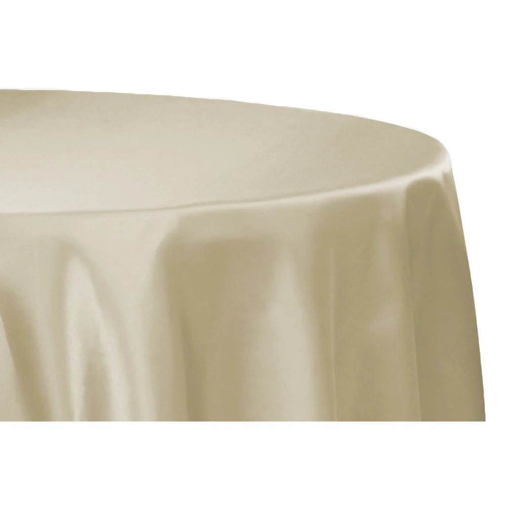 Satin 120" Round Tablecloth - Taupe - Image 2