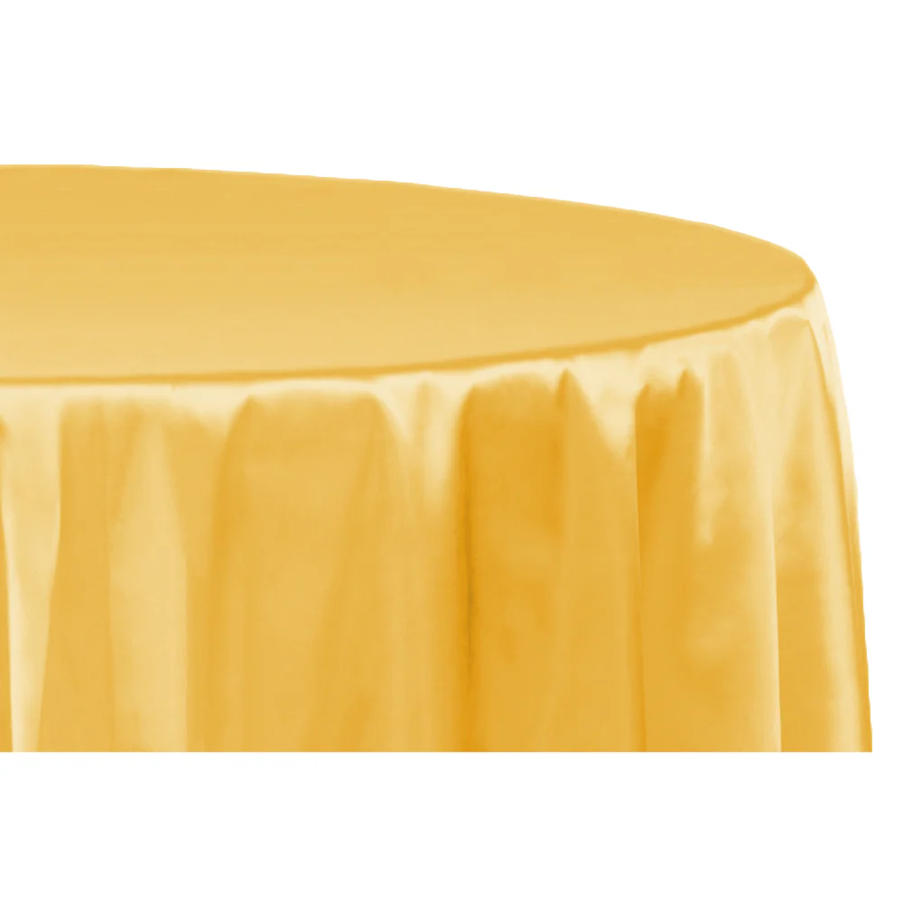 Satin 132" Round Tablecloth - Canary Yellow (Bright Yellow) - Image 2