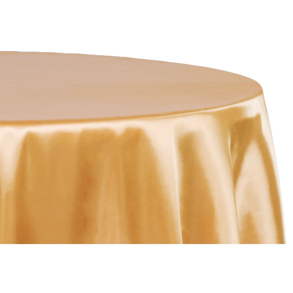 Satin 132" Round Tablecloth - Gold Antique - Image 2