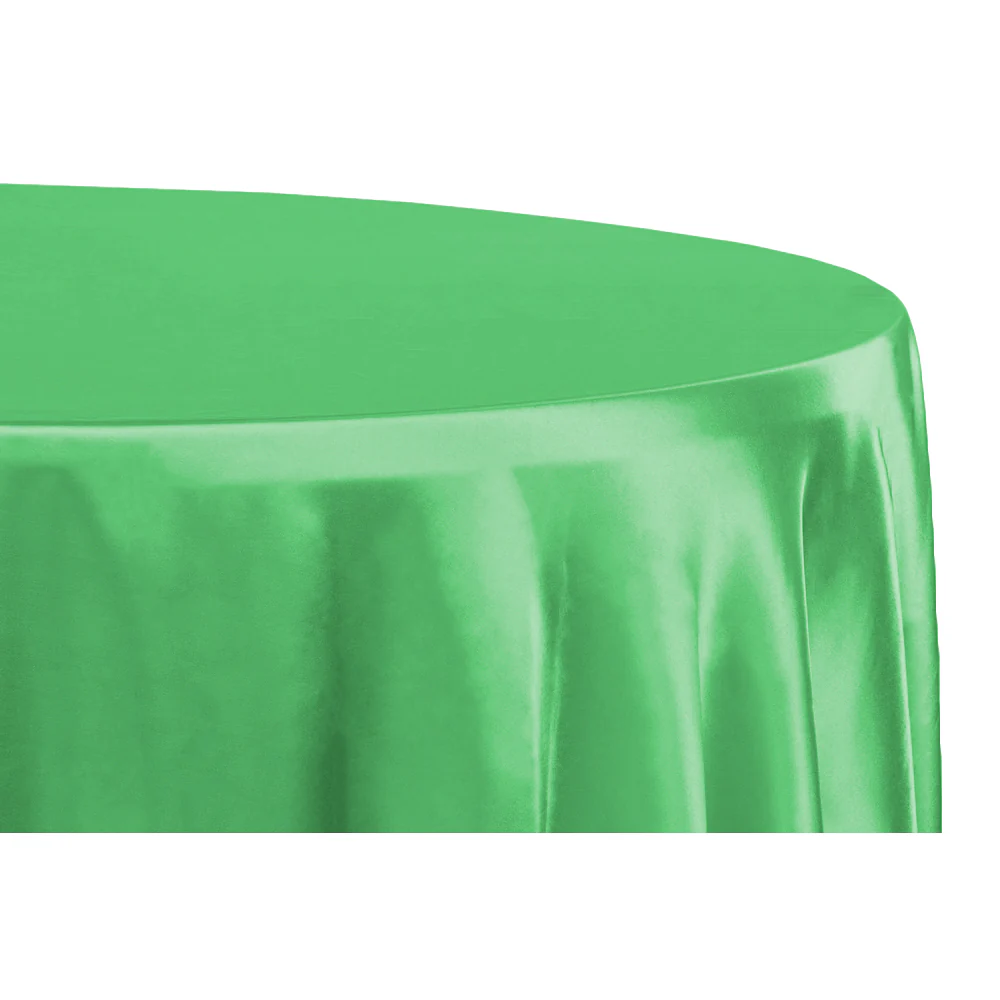 Satin 132" Round Tablecloth - Kelly Green - Image 2