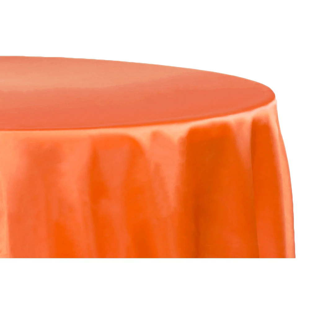 Satin 132" Round Tablecloth - Orange - Image 2