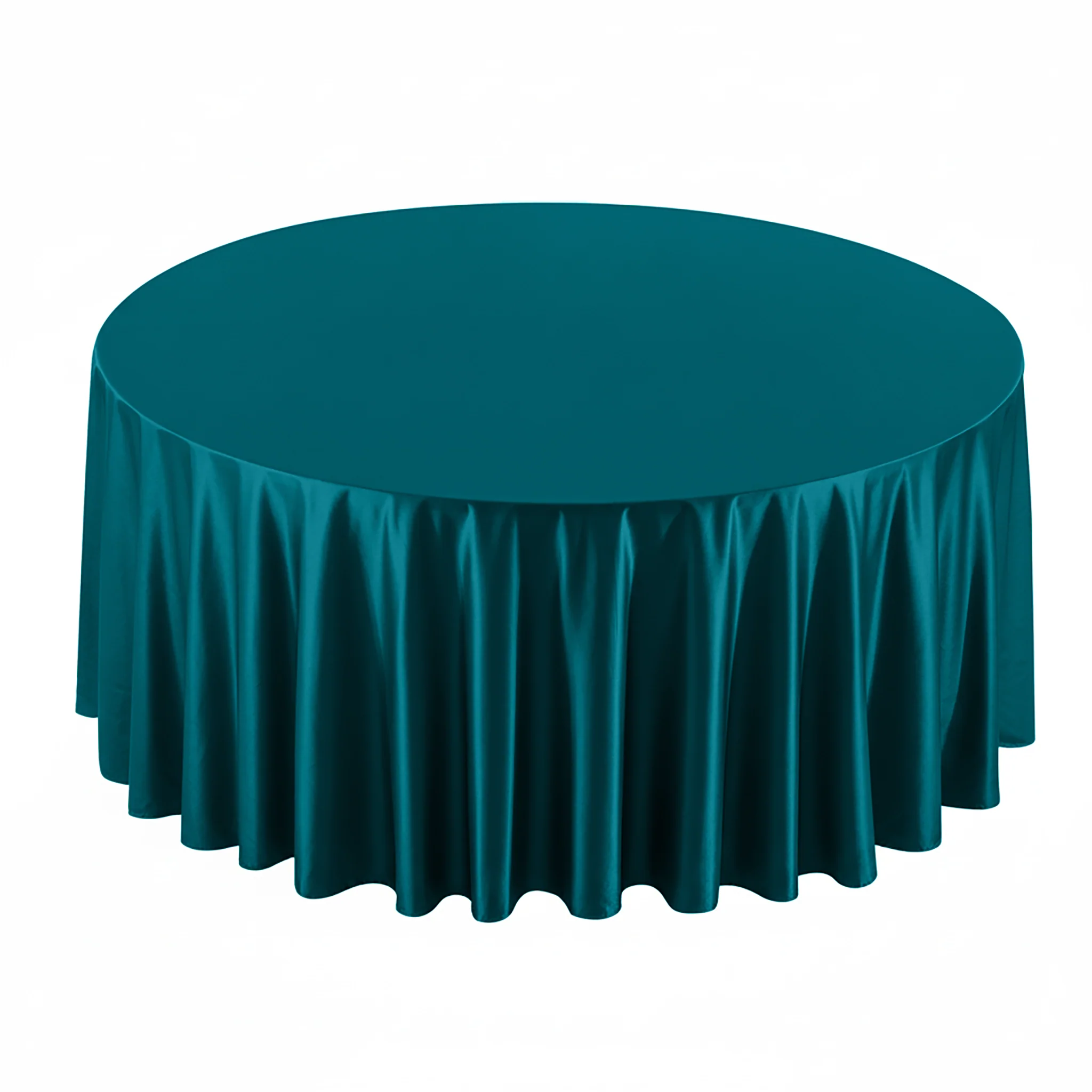 Satin 132" Round Tablecloth - Peacock