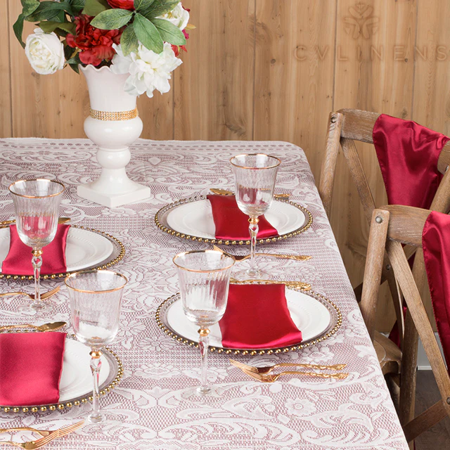 Satin Napkin 20"x20" - Burgundy - Image 2
