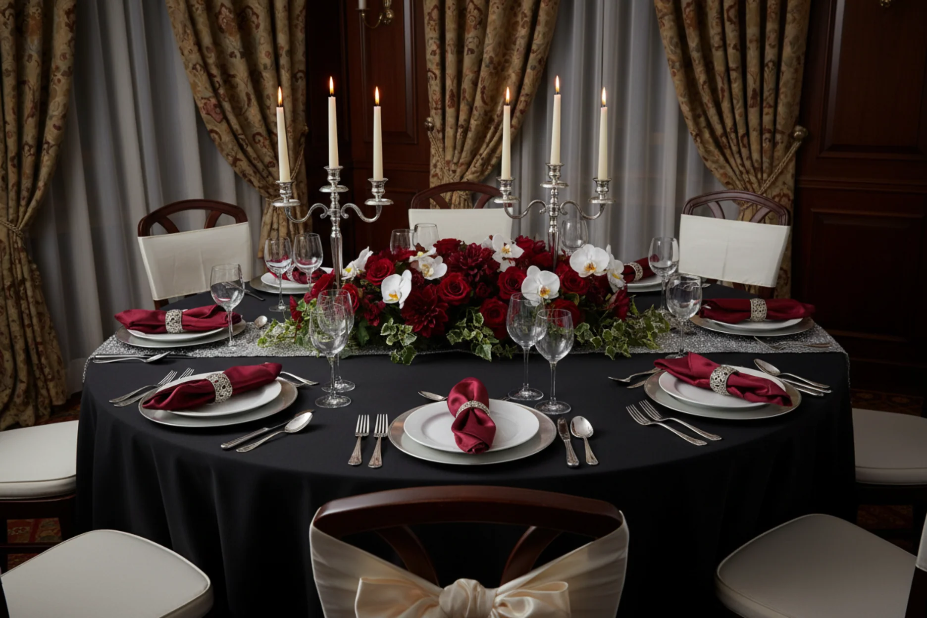 Satin Napkin 20"x20" - Burgundy - Image 5