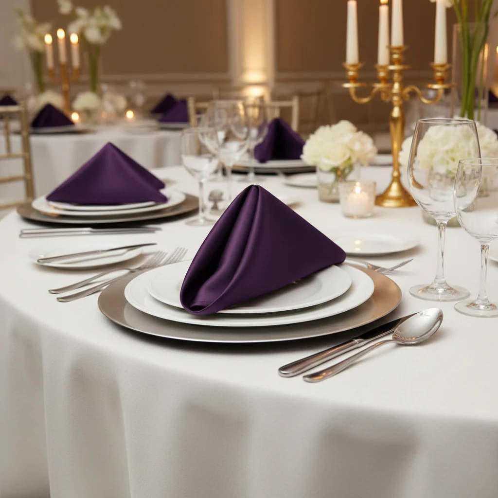 Satin Napkin 20"x20" - Eggplant/Plum - Image 3