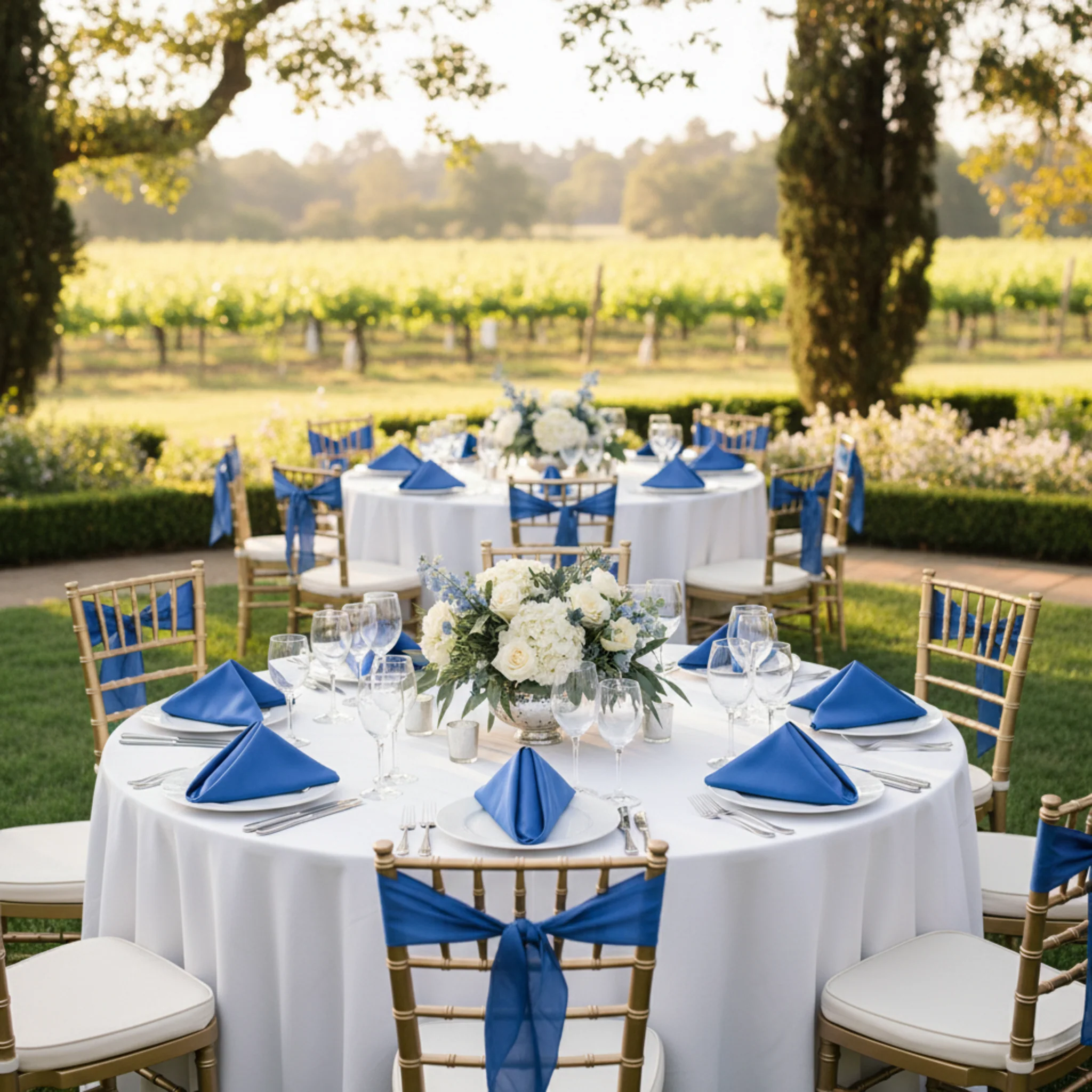 Satin Napkin 20"x20" - Royal Blue - Image 2