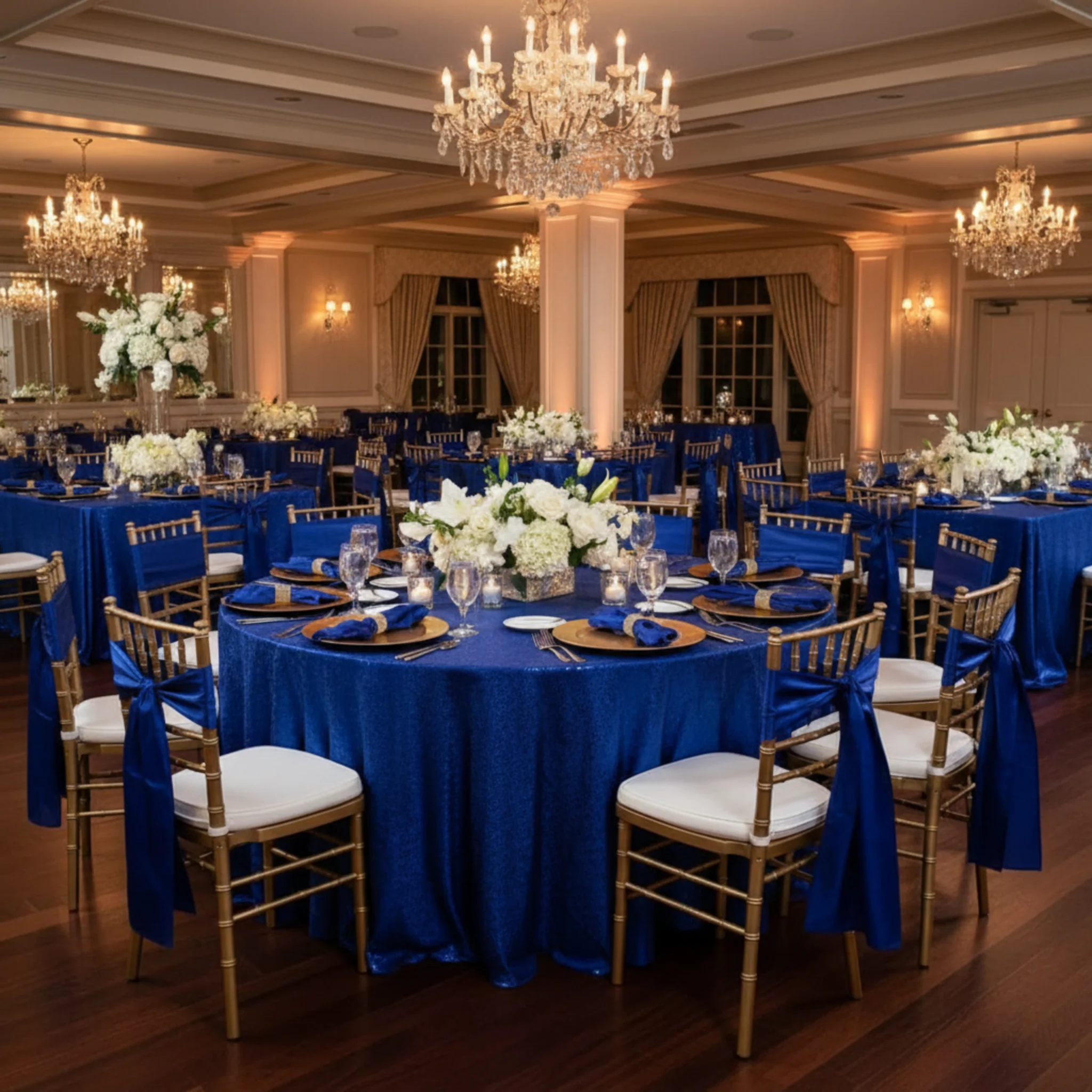 Satin Napkin 20"x20" - Royal Blue - Image 3