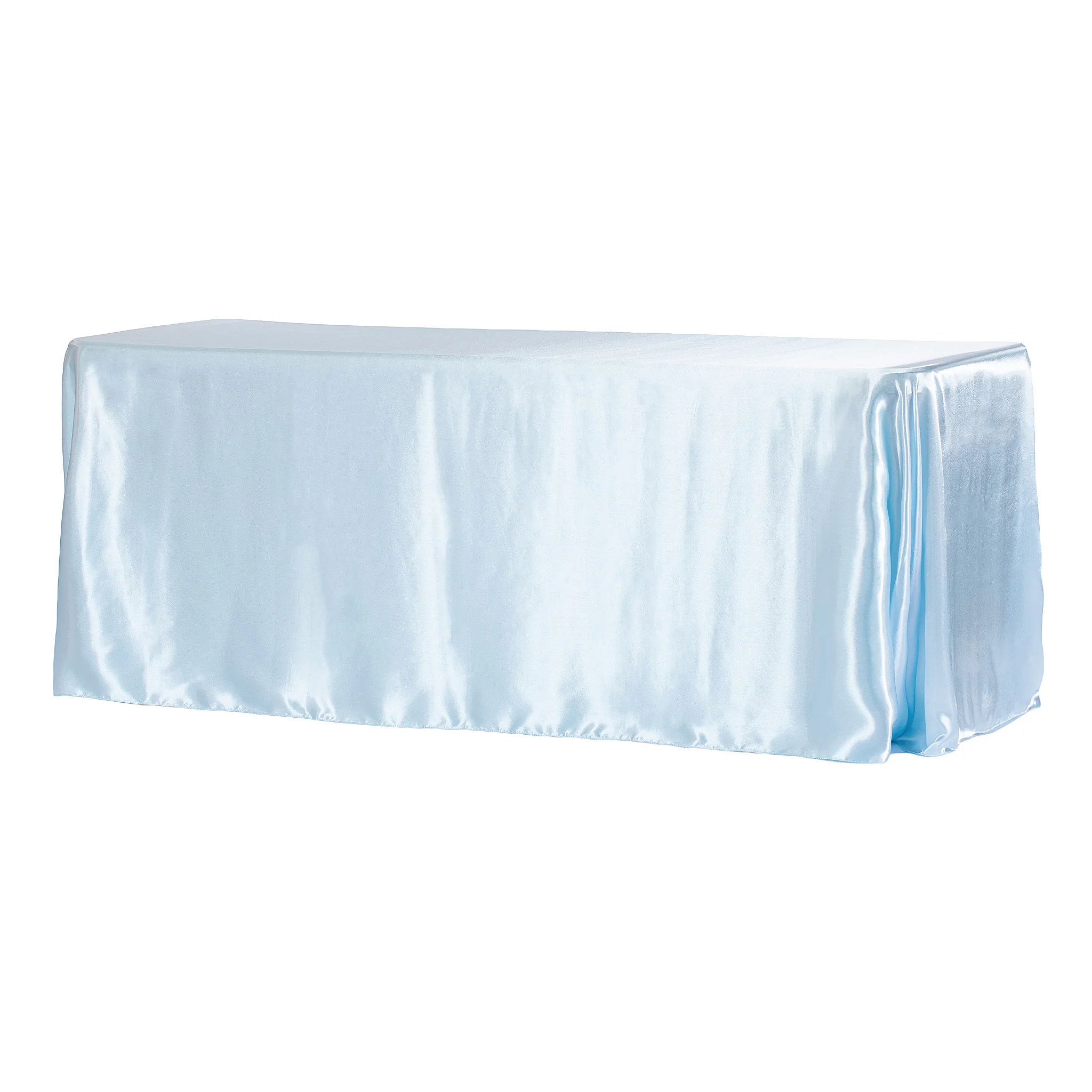 Satin Rectangular 90"x132" Tablecloth - Baby Blue