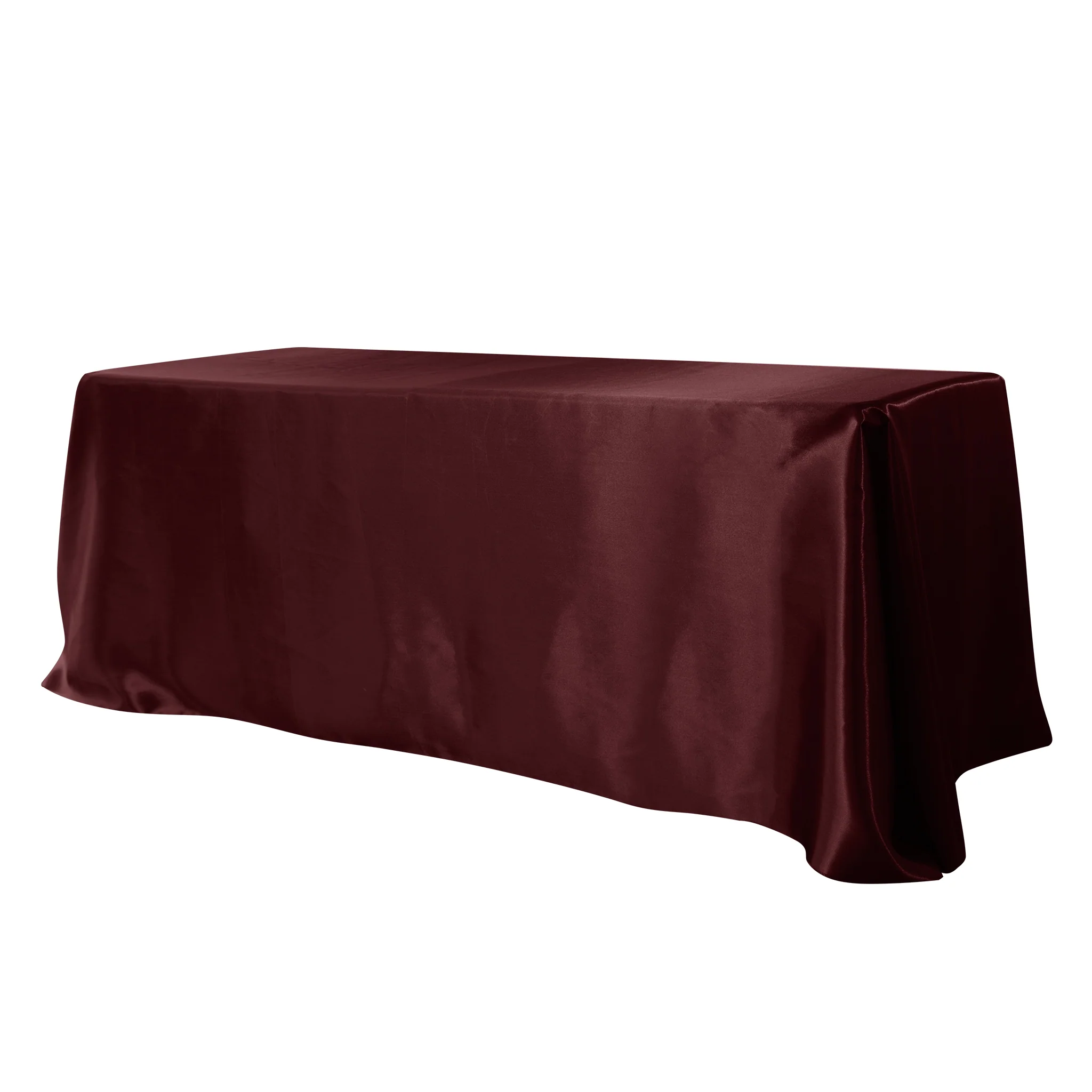 Satin Rectangular 90"x132" Tablecloth - Cabernet