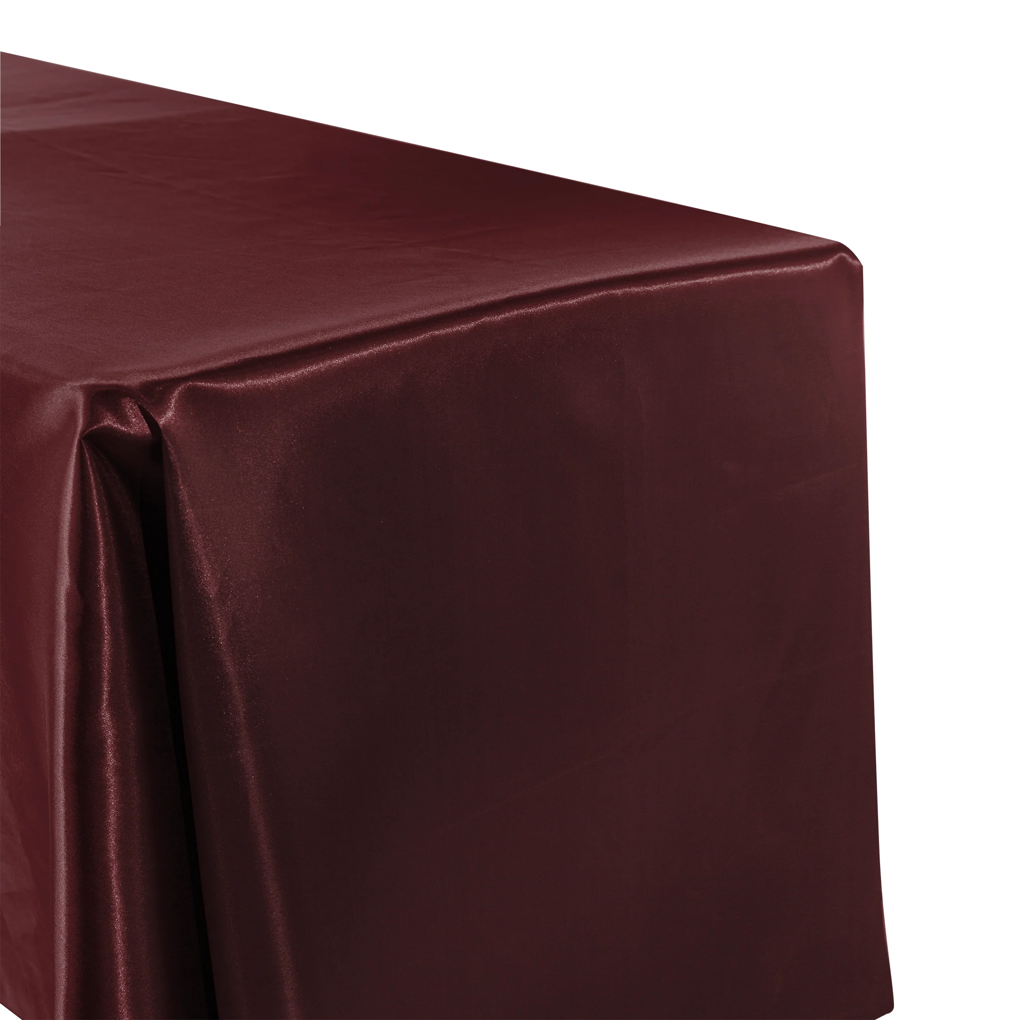 Satin Rectangular 90"x132" Tablecloth - Cabernet - Image 3