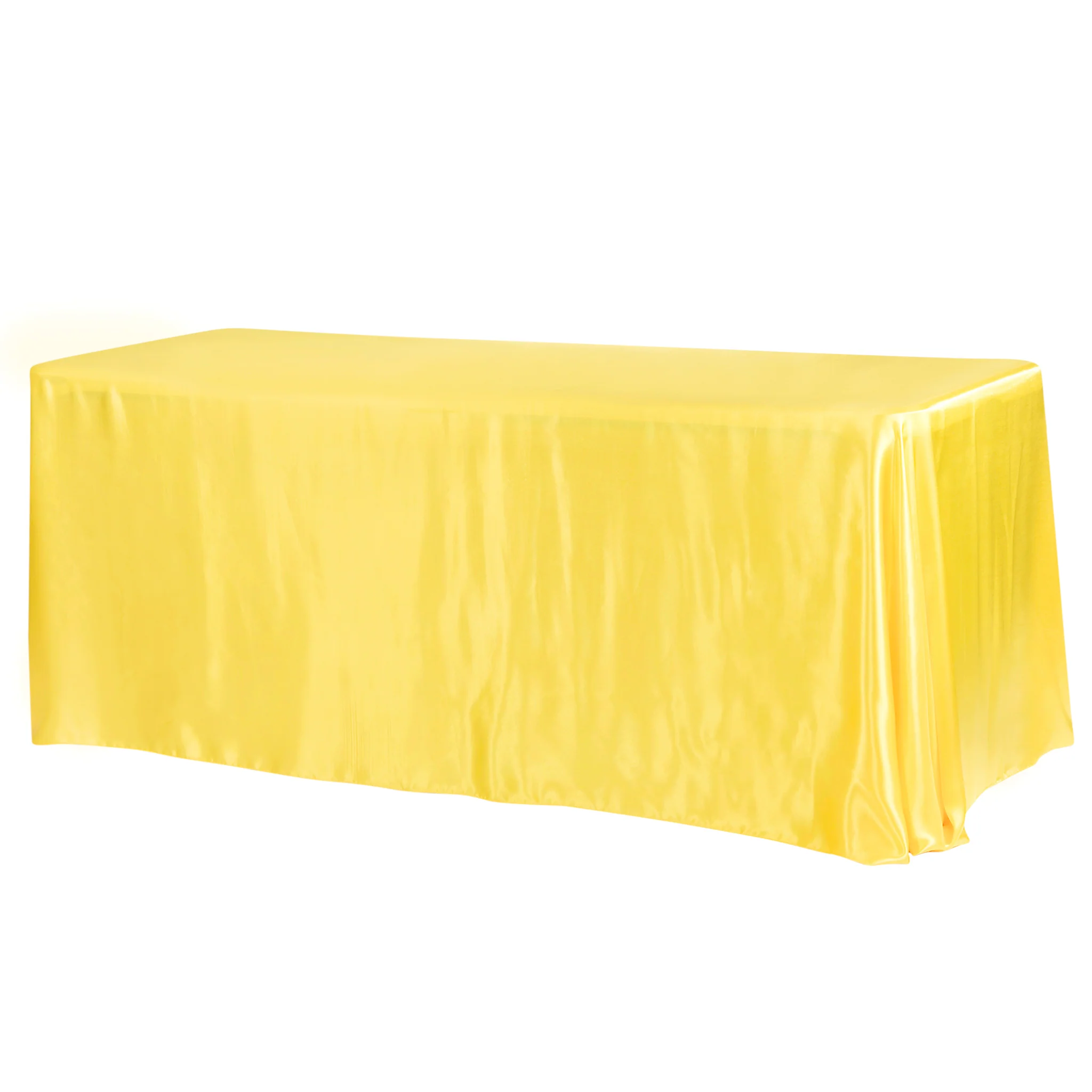 Satin Rectangular 90"x132" Tablecloth - Canary Yellow (Bright Yellow)