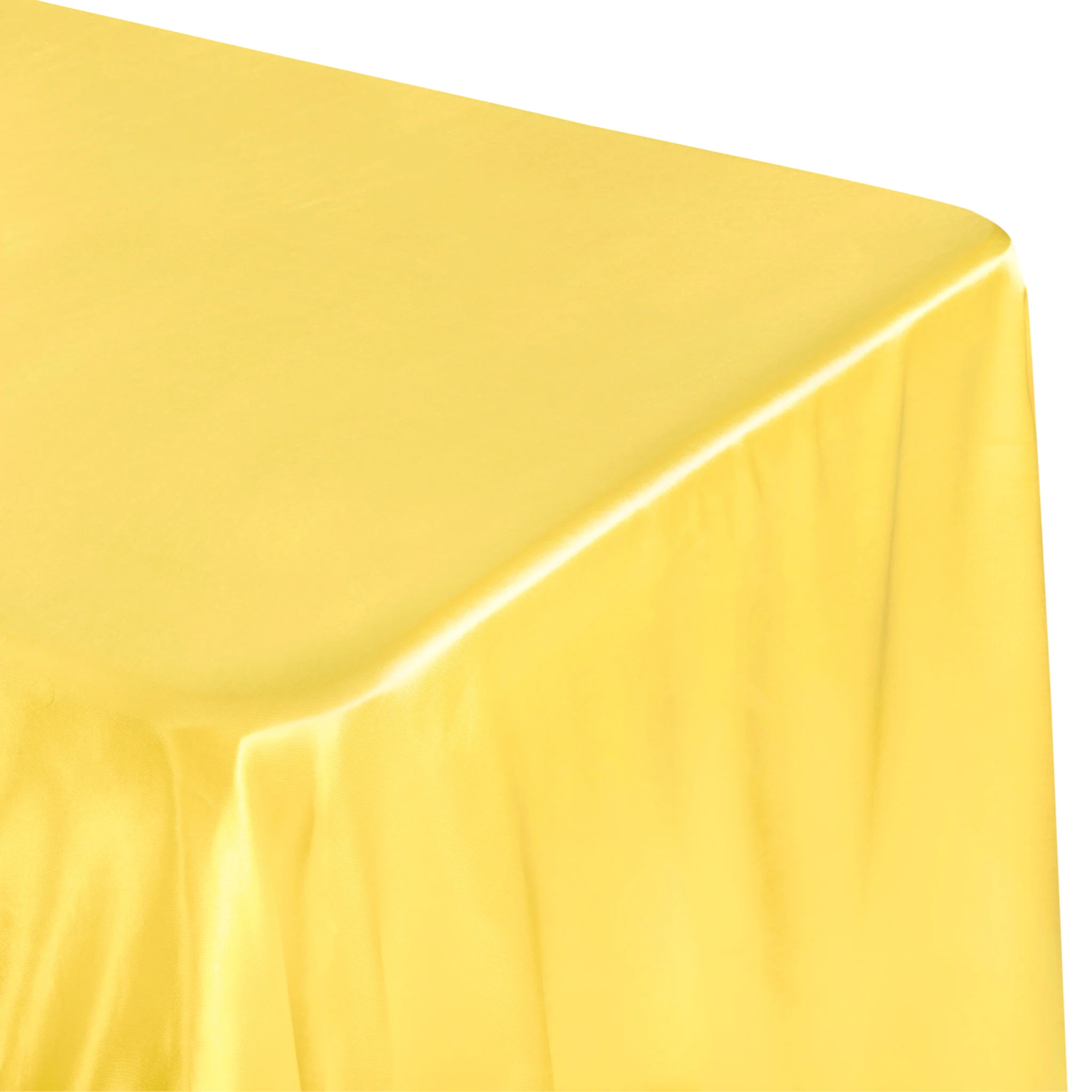 Satin Rectangular 90"x132" Tablecloth - Canary Yellow (Bright Yellow) - Image 3