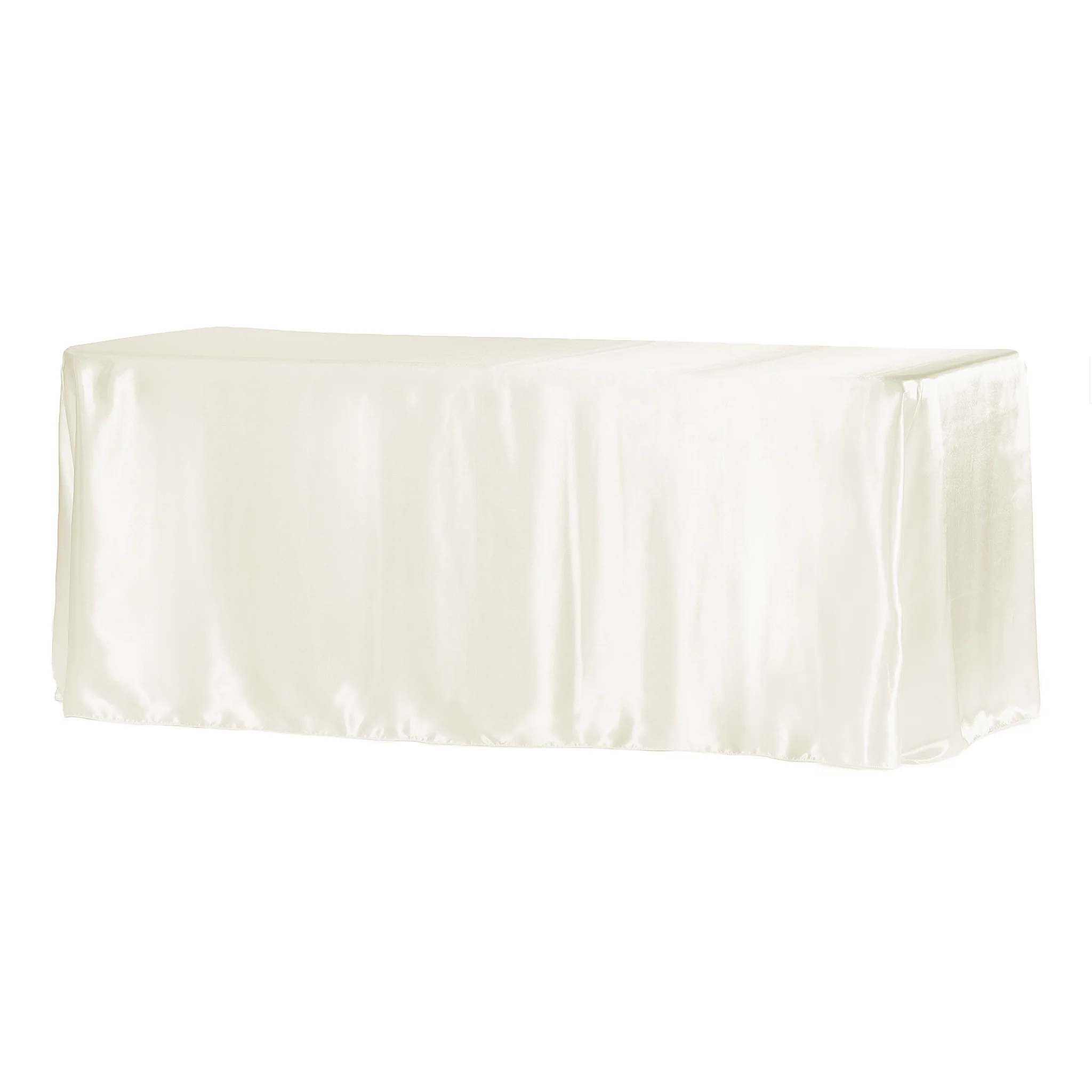 Satin Rectangular 90"x132" Tablecloth - Ivory