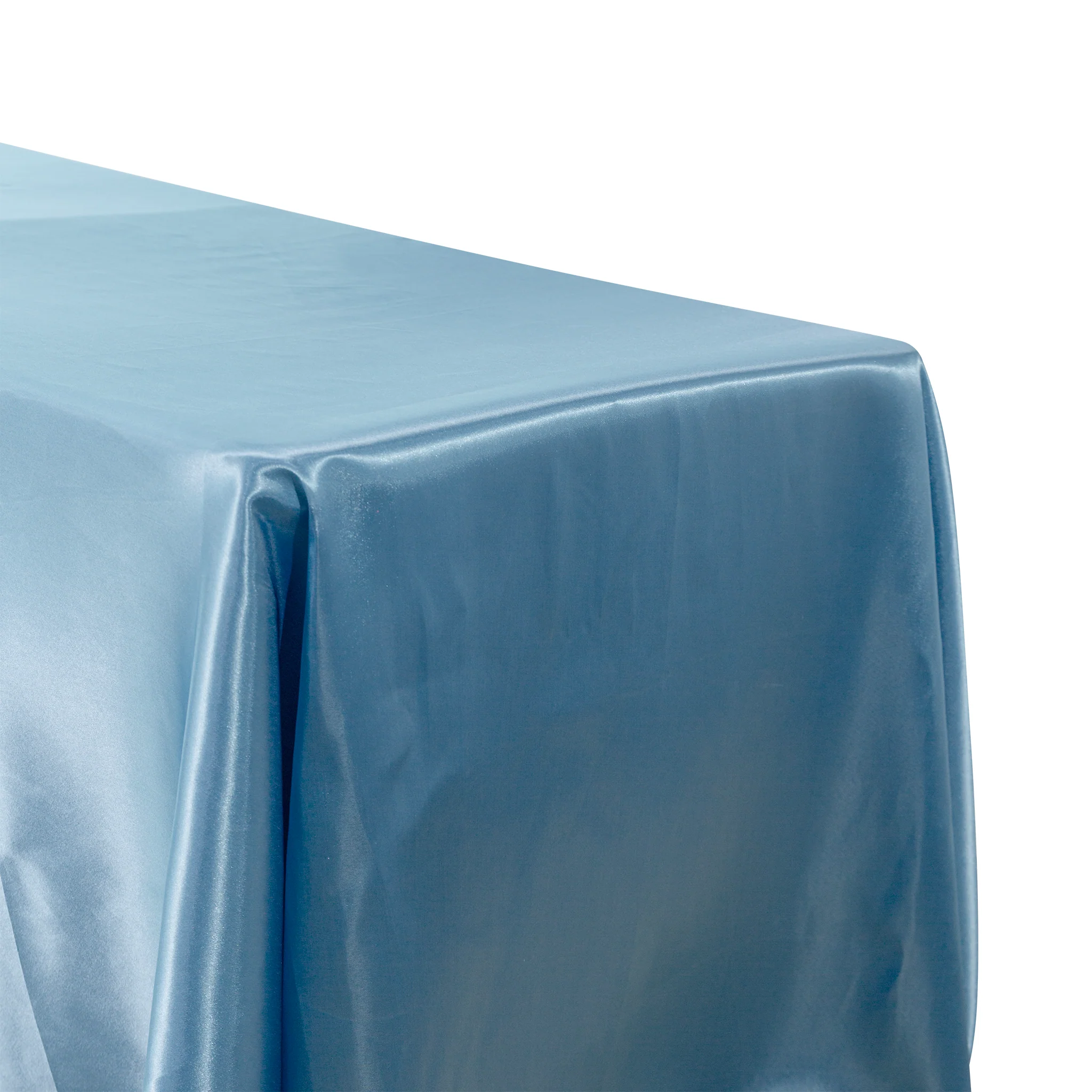 Satin Rectangular 90"x156" Tablecloth - Steele Blue - Image 2