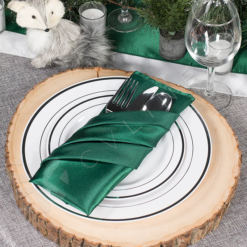 Satin Table Runner - Emerald Green - Image 2